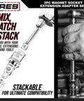 Magnetic Socket Extension Adapters Set With Magnetic Tips For Quick Bolt And Nut Retention, hand using adapter on engine