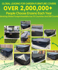 Heavy Duty Outdoor Patio Furniture Cover For Rectangular Sets Waterproof Weatherproof UV Guard Shield For Sectional Sofas Dining Tables And Chairs Built To Last 90 By 65 By 28 Inches Black protecting furniture in various settings