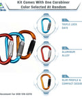 Pro Grade Steel Core Flip Line Kit for Tree Climbing with aluminum alloy carabiner, available in multiple colors, USA made.