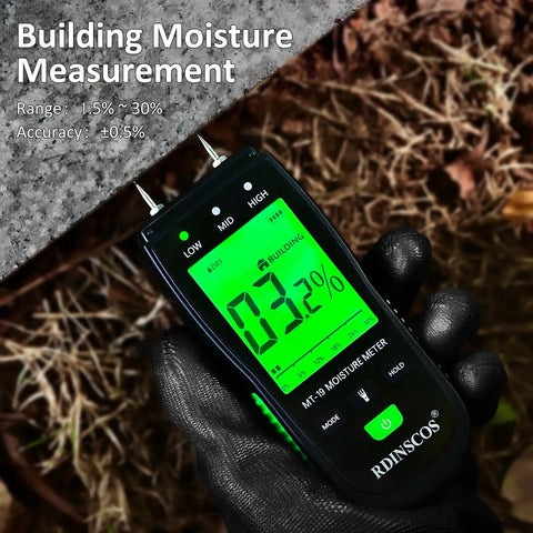 Pin Type Wood Moisture Meter For Hardwood And Softwood With Replaceable Probes, 12mm Deep Reading, displayed on soil.