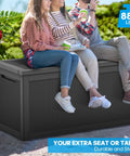 Big Ol 320 Gallon Resin Deck Box Waterproof Outdoor Storage Chest With Lockable Lid UV Resistant For Patio Furniture