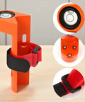 Adjustable Grade Rod Level Bubble Level For Rugged Aluminum Alloy Handheld Fixed Right Angle Strap With Tie Large 10 Minute Vial Orange Portable Measuring Instrument For Tower Ruler And Surveying, orange aluminum body with strap
