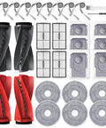 Roborock Compatible Accessories Kit For 10R And 20 Series Qrevo CurvX And Edge 2 Replacement Parts With Precise Fit Easy Install Durable Build And Great Value Upgrade For Your Vacuum Cleaner, 2 main brushes, 8 side brushes, 4 HEPA filters