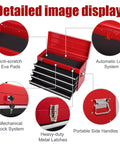 Badass 4 Drawer Tool Chest 21 Inch Steel Portable Toolbox showing anti-scratch eva pads and mechanical lock system.