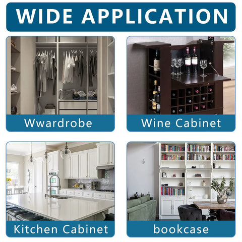 Wide application of 280 White Self-Adhesive Screw Hole Stickers for wardrobe, wine cabinet, kitchen cabinet, and bookcase.