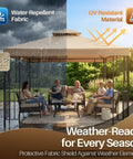 10x10 Ft Gazebo Replacement Canopy Top With UV30 Plus Sun Protection, Dirt And Water Resistant Double Layer Outdoor Cover in use