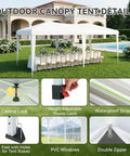 One Push Party Canopy Tent 10x20 With Six Removable Sidewalls Waterproof Outdoor Event Tent set up in a garden setting