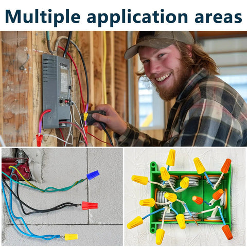 Versatile 25 Pack Wire Nuts For 10 to 22 AWG With Color Coded Twist On Wire Caps Spring Loaded Insulated Connectors Kit use