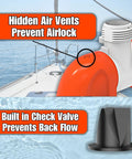 Installed 14A Series Narrow Low Profile Bilge Pump With Water Level Sensing, Automatic Operation, 1100 GPH, 12V DC