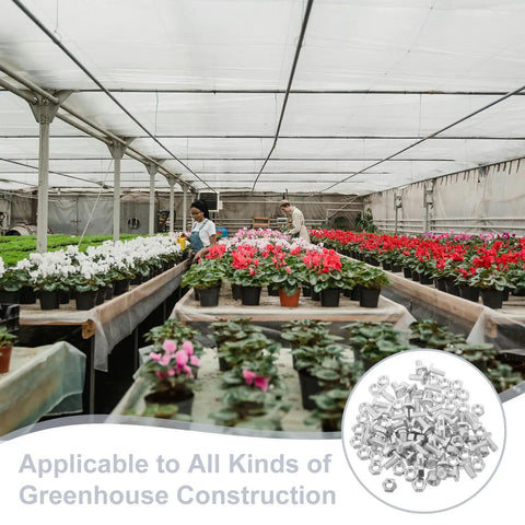 Greenhouse structural hardware nut and bolt set for small frame construction and repairs with smooth finish durable fasteners for easy maintenance and reliable outdoor fixes in greenhouse