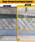 Before and after use of Self Leveling Concrete Crack Filler For Driveways And Patios Quick Dry Cement Sealant And Waterproof Joint Caulking Glue No Tools Needed Deep Crack Repair For Sidewalks Outdoor Surfaces Gray