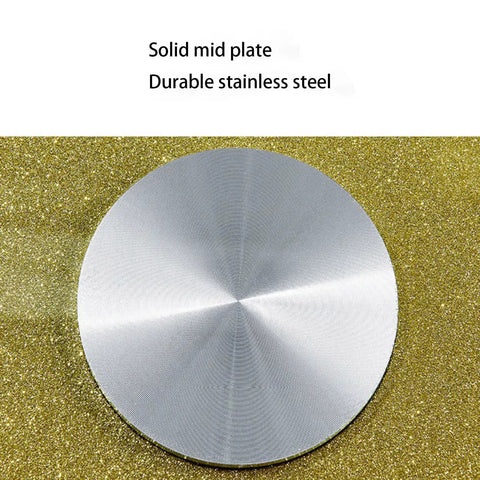 Solid mid plate of Big Ol Tempered Glass Lazy Susan Turntable For Dining Table Large Tabletop Rotating Tray Serving Plate Kitchen Centerpiece