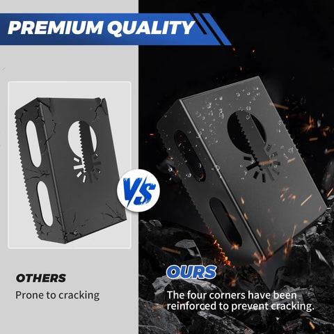 Upgraded Stainless Steel Square Slot Cutter For Drywall Outlet Box, reinforced design vs cracked competitor, showcasing durability.
