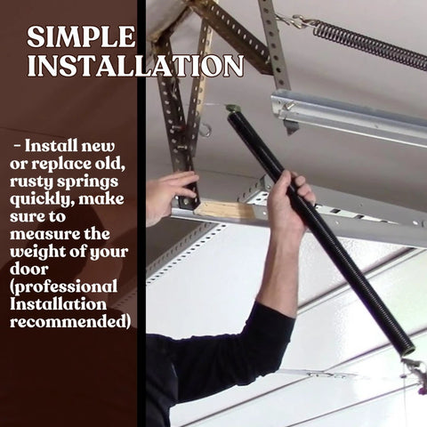 Installation of Heavy Duty Residential Garage Door Extension Springs 2-Pack 160 Lb Capacity Brown for home use.