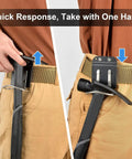 Badass Heavy Duty Tool Hooks For Power Drills And Tape Measures with secure clips on work belt for easy access.