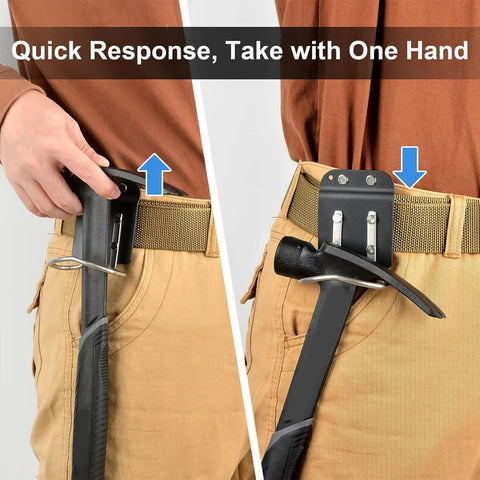 Badass Heavy Duty Tool Hooks For Power Drills And Tape Measures with secure clips on work belt for easy access.