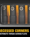 Impact Socket Set Three Eighths Inch Drive SAE Ten Piece With Adapters And Recessed Corner Sockets in case, laser etched sizes