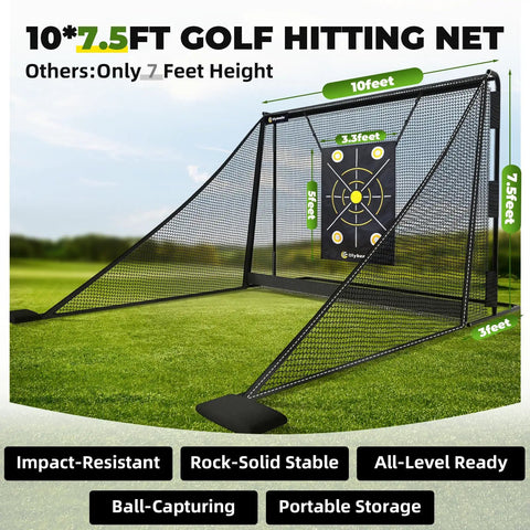 Heavy Duty Golf Hitting Net With Side Barriers For Real Balls Driving Practice Indoor Outdoor Ball Return And Collection System Target