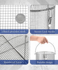Built Tough 304 Stainless Steel Parts Washer Basket 8.5 By 9 Inch Shop Ready Industrial Mesh Tray secure lock buckle and reinforced frame.