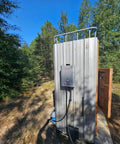 Portable Propane Tankless Water Heater With 41000 BTU And 1.58 GPM Digital Display CSA Certified installed outdoors