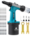 Beefy Heavy Duty Pneumatic Rivet Gun Kit with Self Suction Design Fast Air Riveter for Auto Repair, tools, and 200 rivets