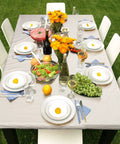 Outdoor table with Three Piece Fitted Tablecloth And Bench Cover Set For 6 Foot Tables 30 By 72 Inch Vinyl With Elastic Edges Beige
