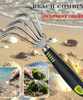 Five Claw Landscape Garden Rake Dethatcher Grab And Go All In One Tool for beach shell digging with ergonomic handle