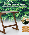 Bamboo TV Tray And Sofa Side Table With Z Shaped Design 30 By 16 Inch Tabletop Space Saving Snack And Laptop Desk Easy Assembly