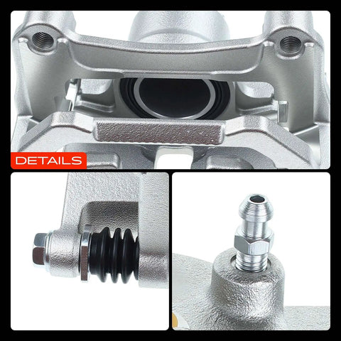 Heavy Duty Front Right Passenger Disc Brake Caliper With Mounting Bracket Fits Nissan Maxima Sentra 2009 To 2023 showing detailed view of the piston and mounting.