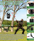 Person hanging Waterproof 10L Bear Bag Hanging Kit With Heavy Duty Ropes Magnetic Bear Bell Carabiners Rock Pouch in tree