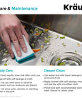 Hand cleaning sink with sponge; care & maintenance tips for stainless steel sink by Kraus