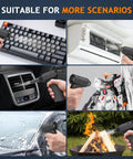 Collage showing Powerful Electric Air Duster Beast With 180000 RPM Brushless Motor 3 Speed Adjustable Cordless Blower in use