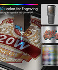 Ray5 20W Pro Grade Laser Engraver And Cutter with 3.5 inch touch screen engraving colorful design on metal surface