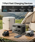 600W Solar Generator With 100W Panel 576Wh LiFePO4 Battery 1200W Surge Three AC Outlets Car Socket 100W USB C charging outdoor devices