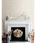 Living room with Cream Terrene Peel And Stick Wallpaper For Walls DIY Friendly Removable Self Adhesive Repositionable No Residue Easy To Install Neutral Cream Pattern