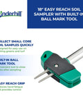 18 Inch Easy Reach Soil Sampler Probe With Built In Ball Mark Tool For Lawns And Houseplants, Model TSP-SS18, close-up view