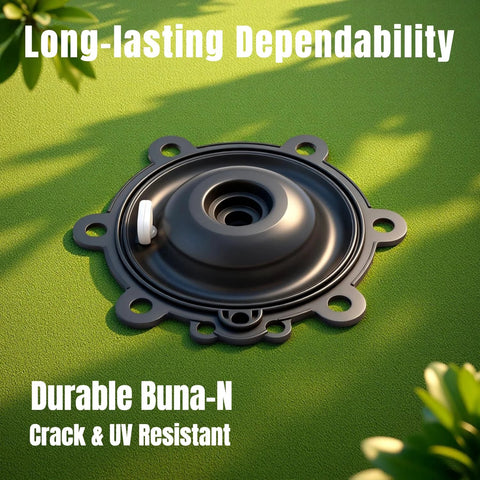 FRUSSONIA 3-pack irrigation valve diaphragm kit for Rain Bird CP/CPF/DV/DVF/DAS/ASVF valves, Buna-N rubber, front view