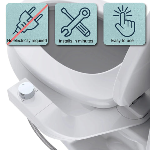 Ultra Slim Bidet Attachment For Toilet With Dual Nozzles For Feminine And Posterior Wash, Easy Left Or Right Hand Install