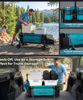 Extra Long Collapsible Wagon With Tailgate, 400 Lb Capacity, All Terrain Wheels for camping, beach, grocery, folds compact