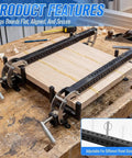 Two Pack 24 Inch Panel Bar Clamps For Woodworking, Adjustable 1/4 To 3 Inch Thick Panels, 24 Inch Wide Jaws, Heavy Duty Carbon Steel With Powder Coat Finish, Quick Secure Grip, Great For Cabinets And Door Panels. Wood panel glue-up on bench