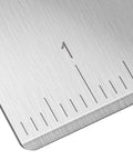 Close-up of Stainless Steel Bench Scraper With 1 To 6 Inch Measurement Marks For Even Dough Portions, Pastry And Pizza Cutter, Black