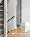 Heavy Duty Self Adhesive Wall Corner Protectors Featuring A Quick Peel And Stick Mount Plus Durable Pc Edge Guards That Handle Daily Chaos Without Flinching Alongside A Solid Home Upgrade For Pet Friendly Rooms And Kid Safe Spaces in a stairway corner.