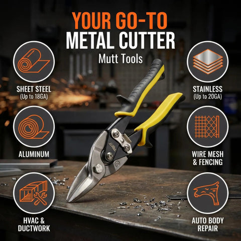 Heavy Duty 10 Inch Metal Cutting Shears For Sheet Metal Stainless Steel And Aluminum Pro Grade Tin Snips With Ergonomic Grip