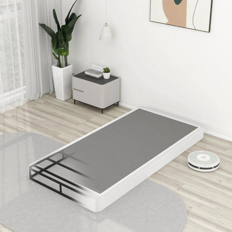 Twin Box Spring 5 Inch Low Profile Heavy Duty Metal Support Offers Legit Stability And Zero Squeaks For Your Twin Mattress in modern bedroom.
