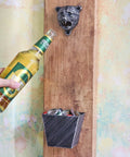 Keep Your Cold Ones Rolling Smooth With This Heavy Duty Cast Iron Vintage Beer Bottle Opener Wall Mount Featuring Sculpted Grizzly Bear Head And Gripping Teeth Lever For Man Cave Bar Setup.