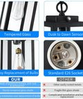Top Shelf Build And 11 Inch Black Outdoor Pendant Light Comes Loaded With Smart Dusk To Dawn Sensor, showing tempered glass and E26 socket.