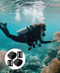 Diver with Daily 4 Piece Diving Buoyancy Kit With 2 Black Nylon Weight Belts And 2 Vinyl Coated Weights For Scuba Freediving And Spearfishing