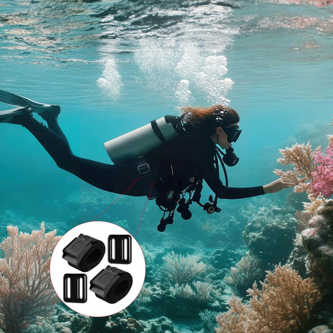 Diver with Daily 4 Piece Diving Buoyancy Kit With 2 Black Nylon Weight Belts And 2 Vinyl Coated Weights For Scuba Freediving And Spearfishing