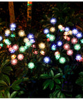 Solar Garden Lights 2 Pack Upgraded Solar Panel Landscape Pathway Lights for Patio with colorful flower LEDs