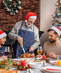 Prikoi Electric Carving Knife For Meat Slicing, Dual Stainless Blades, Easy Grip Handle, Perfectfor Roasts, Turkey, Ham, Homemade Bread And DIY Foam Cutting, Fast Holiday Dinner Prep Tool used for carving turkey by an elderly man.